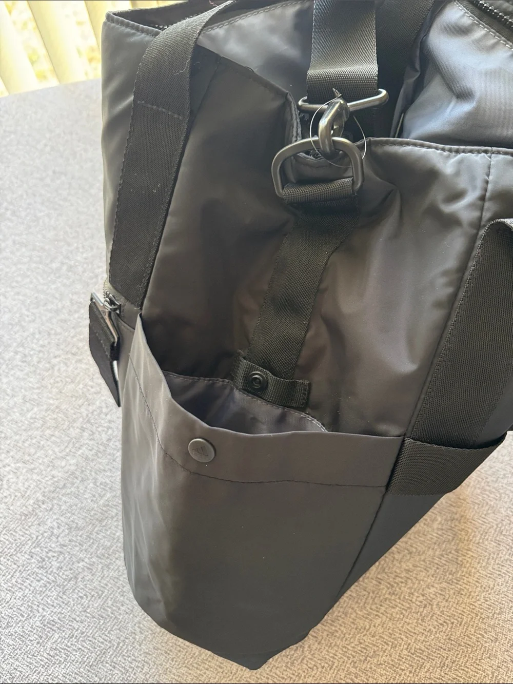 adidas Black Nylon Messenger Tote with Adjustable Strap